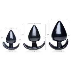 Master Series Lot de 3 plugs Spades Noir